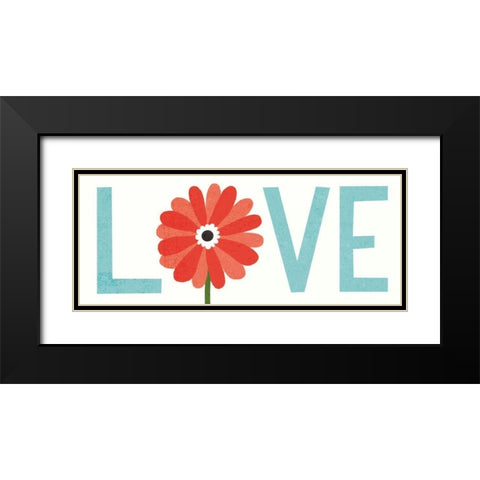 Seaside Bouquet Love Black Modern Wood Framed Art Print with Double Matting by Mullan, Michael