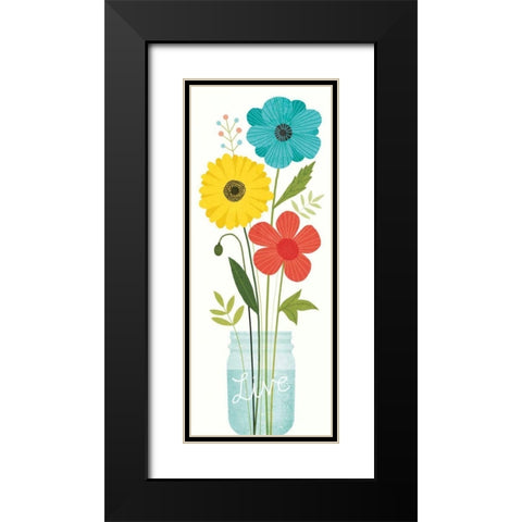 Seaside Bouquet V Mason Jar Black Modern Wood Framed Art Print with Double Matting by Mullan, Michael