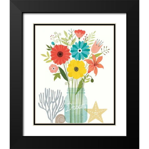 Seaside Bouquet III Mason Jar Black Modern Wood Framed Art Print with Double Matting by Mullan, Michael