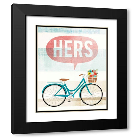 Beach Cruiser Hers II Black Modern Wood Framed Art Print with Double Matting by Mullan, Michael