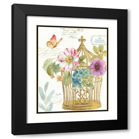 Rainbow Seeds Romantic Birdcage I Black Modern Wood Framed Art Print with Double Matting by Audit, Lisa
