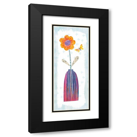 Collage Flower II Border Black Modern Wood Framed Art Print with Double Matting by Averinos, Melissa
