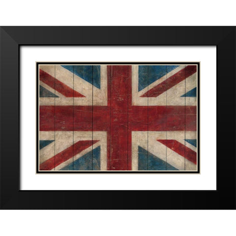 Union Jack Black Modern Wood Framed Art Print with Double Matting by Tillmon, Avery