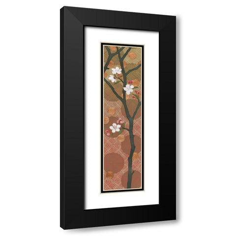 Cherry Blossoms Panel II Crop Black Modern Wood Framed Art Print with Double Matting by Lovell, Kathrine
