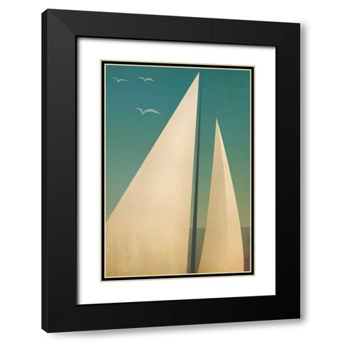 Sails I Black Modern Wood Framed Art Print with Double Matting by Fowler, Ryan