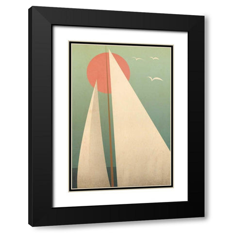 Sails III Black Modern Wood Framed Art Print with Double Matting by Fowler, Ryan