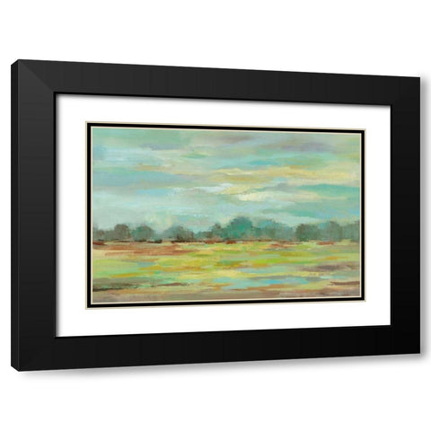 Teal Forest Crop Black Modern Wood Framed Art Print with Double Matting by Vassileva, Silvia