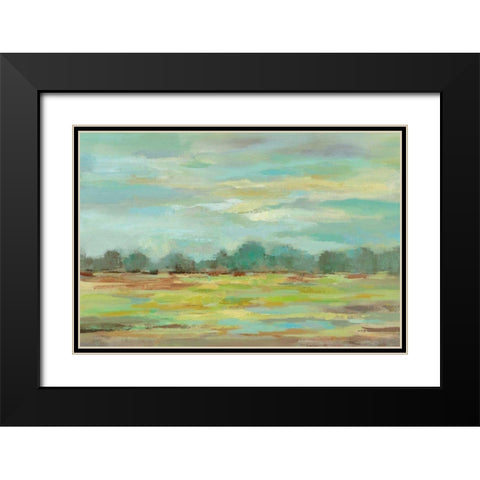 Teal Forest Crop Black Modern Wood Framed Art Print with Double Matting by Vassileva, Silvia