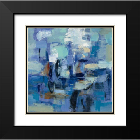 Ultramarine Waves II Black Modern Wood Framed Art Print with Double Matting by Vassileva, Silvia