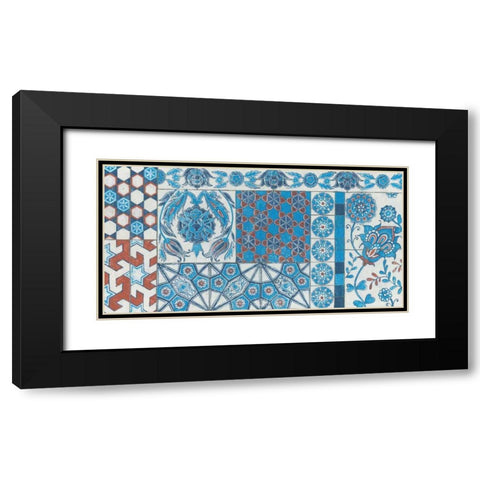 Turkish Tiles Black Modern Wood Framed Art Print with Double Matting by Lovell, Kathrine