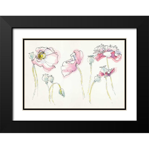 Pink Somniferums Black Modern Wood Framed Art Print with Double Matting by Novak, Shirley