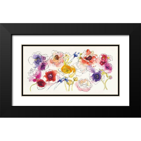 Rainbow Ruffles Black Modern Wood Framed Art Print with Double Matting by Novak, Shirley