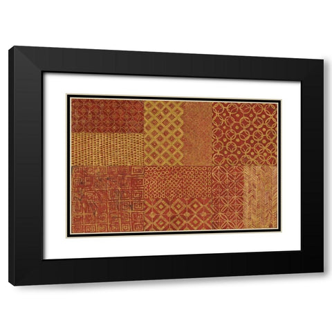 Maki Tile XVII Spice Black Modern Wood Framed Art Print with Double Matting by Lovell, Kathrine