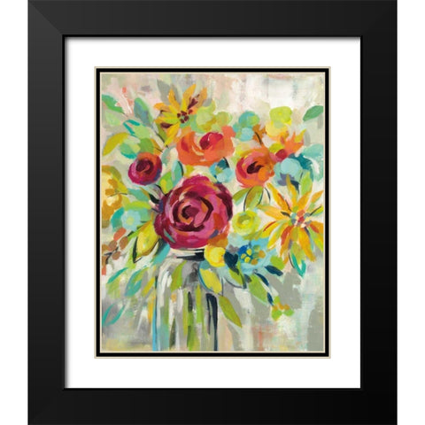 Flower Still Life I Black Modern Wood Framed Art Print with Double Matting by Vassileva, Silvia
