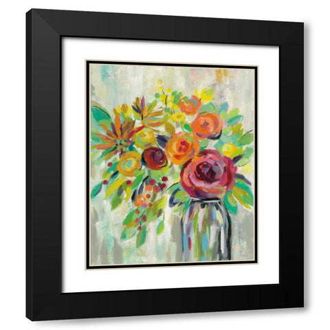 Flower Still Life II Black Modern Wood Framed Art Print with Double Matting by Vassileva, Silvia