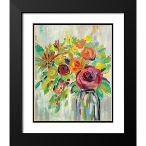 Flower Still Life II Black Modern Wood Framed Art Print with Double Matting by Vassileva, Silvia