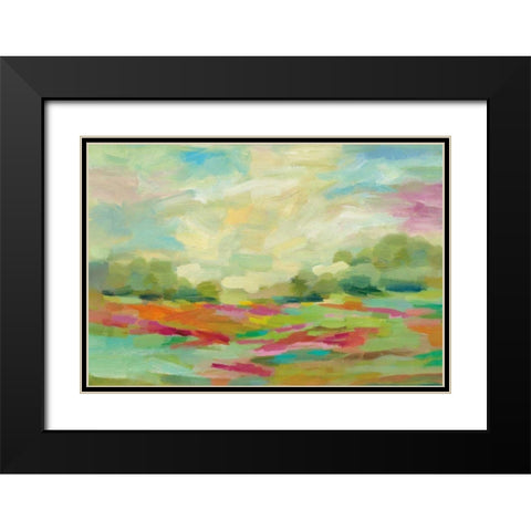 Sunny Fields Black Modern Wood Framed Art Print with Double Matting by Vassileva, Silvia