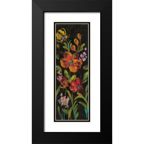 July Garden Trio I Black Modern Wood Framed Art Print with Double Matting by Vassileva, Silvia