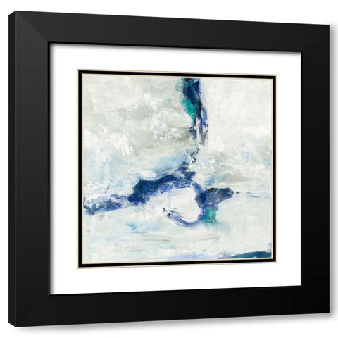 White and Blue Black Modern Wood Framed Art Print with Double Matting by Vassileva, Silvia