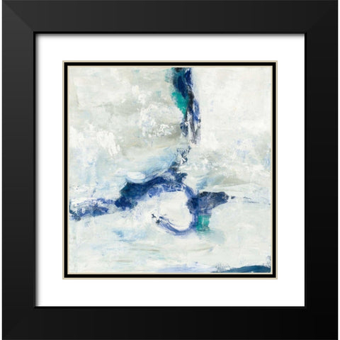 White and Blue Black Modern Wood Framed Art Print with Double Matting by Vassileva, Silvia