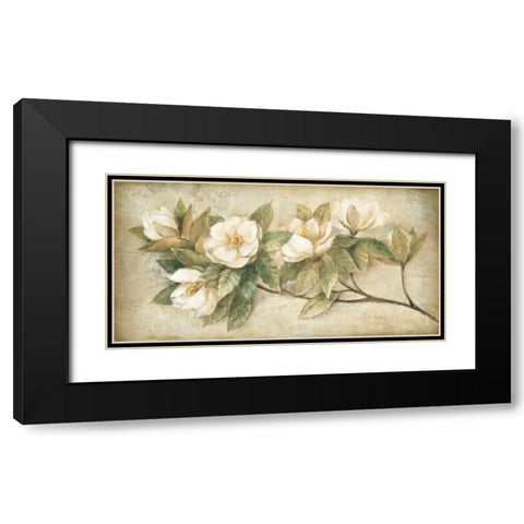 Sugar Magnolia Vintage Black Modern Wood Framed Art Print with Double Matting by Hristova, Albena