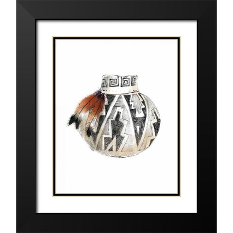 Indian Pottery Black Modern Wood Framed Art Print with Double Matting by Tillmon, Avery