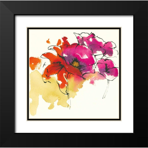 Pattys Plum I Black Modern Wood Framed Art Print with Double Matting by Novak, Shirley