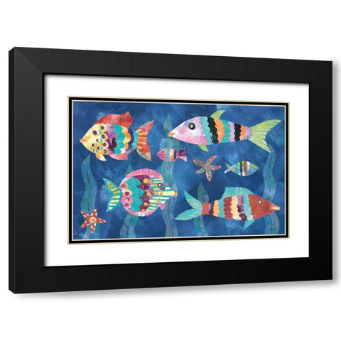 Boho Reef Fish III Black Modern Wood Framed Art Print with Double Matting by Wild Apple Portfolio