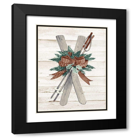 Holiday Sports on Wood IV Luxe Black Modern Wood Framed Art Print with Double Matting by McKenna, Kathleen Parr