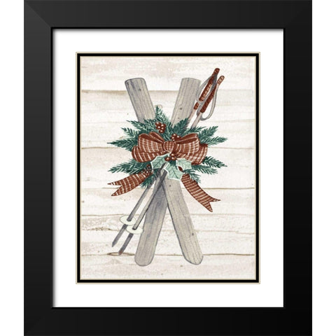 Holiday Sports on Wood IV Luxe Black Modern Wood Framed Art Print with Double Matting by McKenna, Kathleen Parr