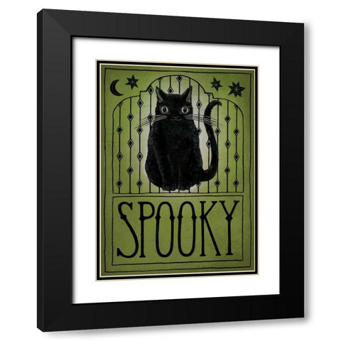 Vintage Halloween Spooky Black Modern Wood Framed Art Print with Double Matting by Miller, Sara Zieve