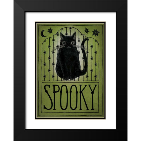 Vintage Halloween Spooky Black Modern Wood Framed Art Print with Double Matting by Miller, Sara Zieve