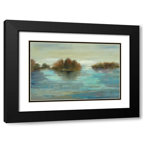 Serenity on the River Black Modern Wood Framed Art Print with Double Matting by Vassileva, Silvia