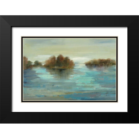 Serenity on the River Black Modern Wood Framed Art Print with Double Matting by Vassileva, Silvia