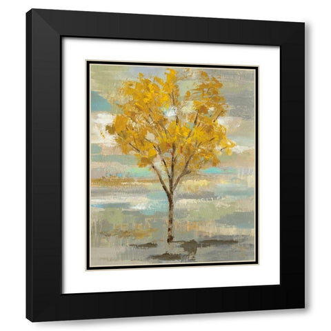 Golden Tree and Fog I Black Modern Wood Framed Art Print with Double Matting by Vassileva, Silvia