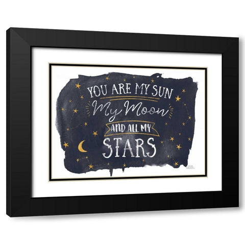 Celestial Love IV Black Modern Wood Framed Art Print with Double Matting by Marshall, Laura