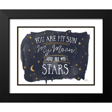 Celestial Love IV Black Modern Wood Framed Art Print with Double Matting by Marshall, Laura