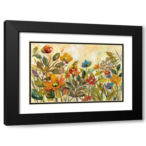Rain Forest Floral Black Modern Wood Framed Art Print with Double Matting by Vassileva, Silvia