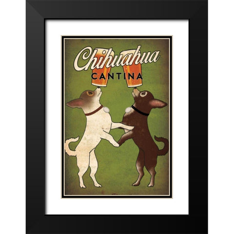 Double Chihuahua Black Modern Wood Framed Art Print with Double Matting by Fowler, Ryan