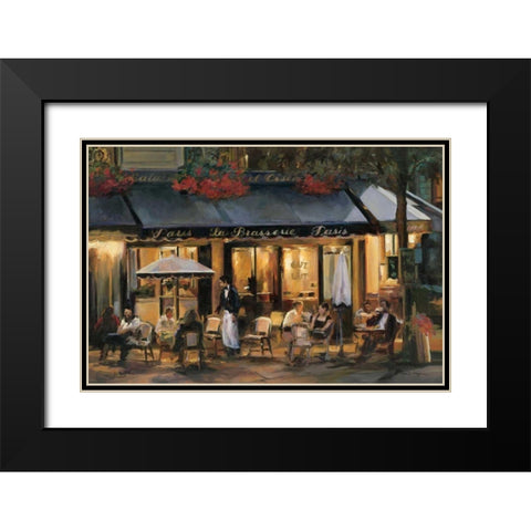 La Brasserie Black Modern Wood Framed Art Print with Double Matting by Hageman, Marilyn