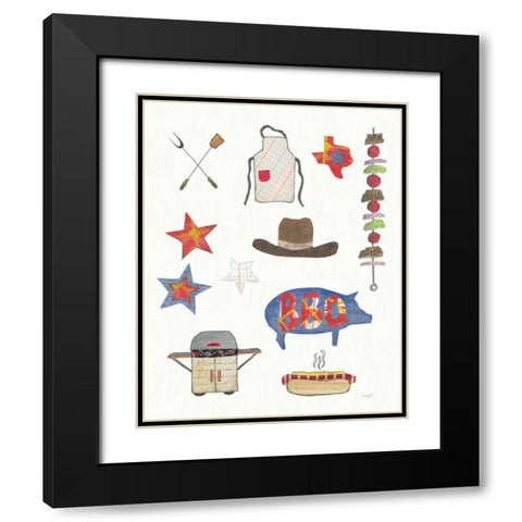 Summer Grilling III Black Modern Wood Framed Art Print with Double Matting by Prahl, Courtney