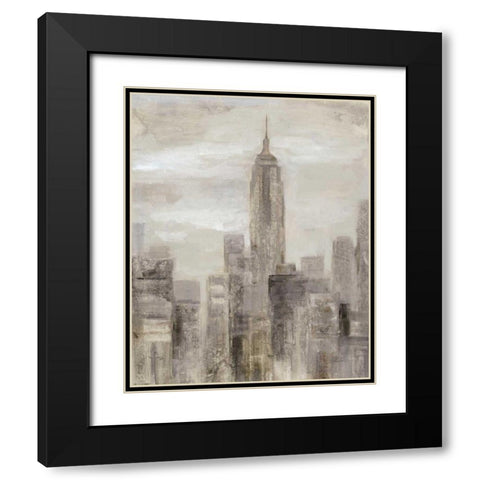 City Blocks II Greige Black Modern Wood Framed Art Print with Double Matting by Vassileva, Silvia