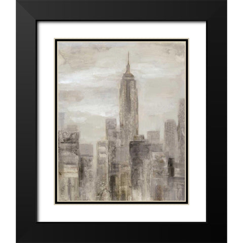 City Blocks II Greige Black Modern Wood Framed Art Print with Double Matting by Vassileva, Silvia