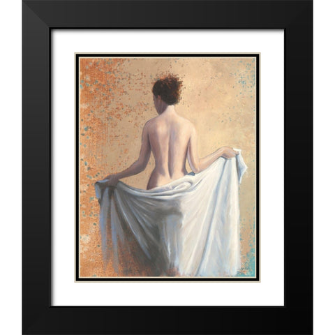 After the Bath Coral Black Modern Wood Framed Art Print with Double Matting by Wiens, James