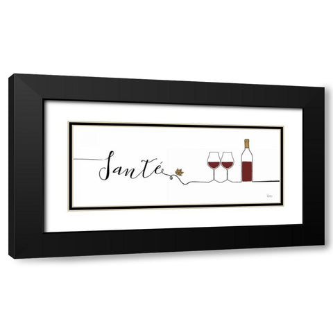 Underlined Wine II Black Modern Wood Framed Art Print with Double Matting by Charron, Veronique
