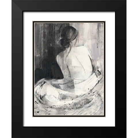 Evening I Black Modern Wood Framed Art Print with Double Matting by Hristova, Albena