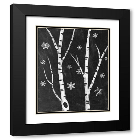 Snowy Birches IV Black Modern Wood Framed Art Print with Double Matting by Urban, Mary