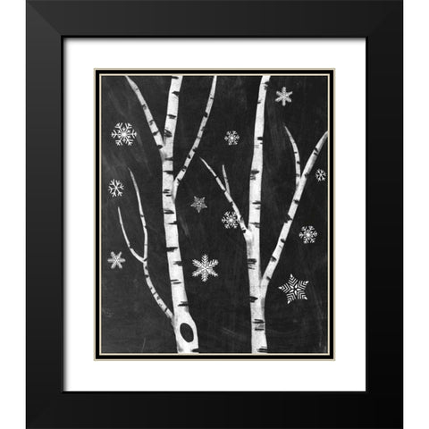 Snowy Birches IV Black Modern Wood Framed Art Print with Double Matting by Urban, Mary