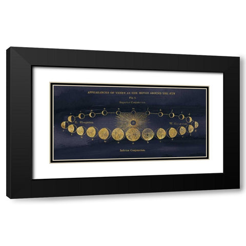 Geography of the Heavens II Blue Gold Black Modern Wood Framed Art Print with Double Matting by Wild Apple Portfolio