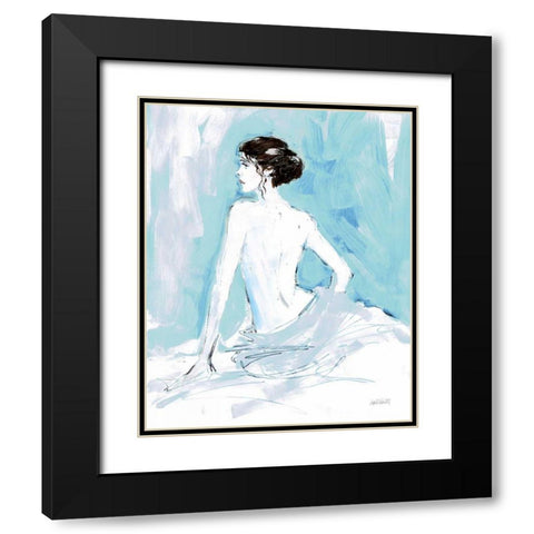 Nude II Blue Black Modern Wood Framed Art Print with Double Matting by Tavoletti, Anne